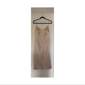 Silk slip dress with padding